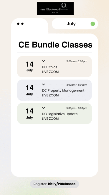 DC CE Bundle – Ethics + Legislative Update + Property Management July 14th @11:00 am